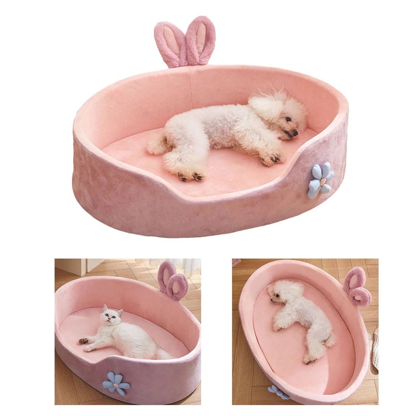 Washable Soft Pet Bed for Dogs & Cats - Comfortable Plush Dog Bed & Cozy Cat Bed for Indoor Use, Crate, or Kennel - Machine Washable & Durable Pet Sleeping Mat