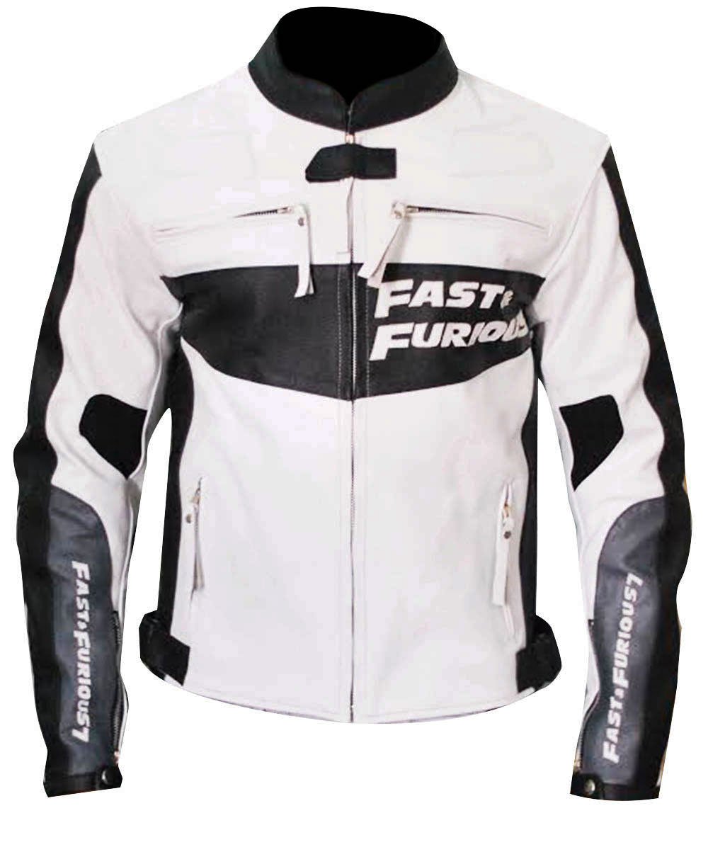 Men's Vin Diesel Furious 7 Inspired Genuine Lambskin Leather Racer Jacket - Stylish Biker Motorcycle Jacket for Casual Wear & Cosplay