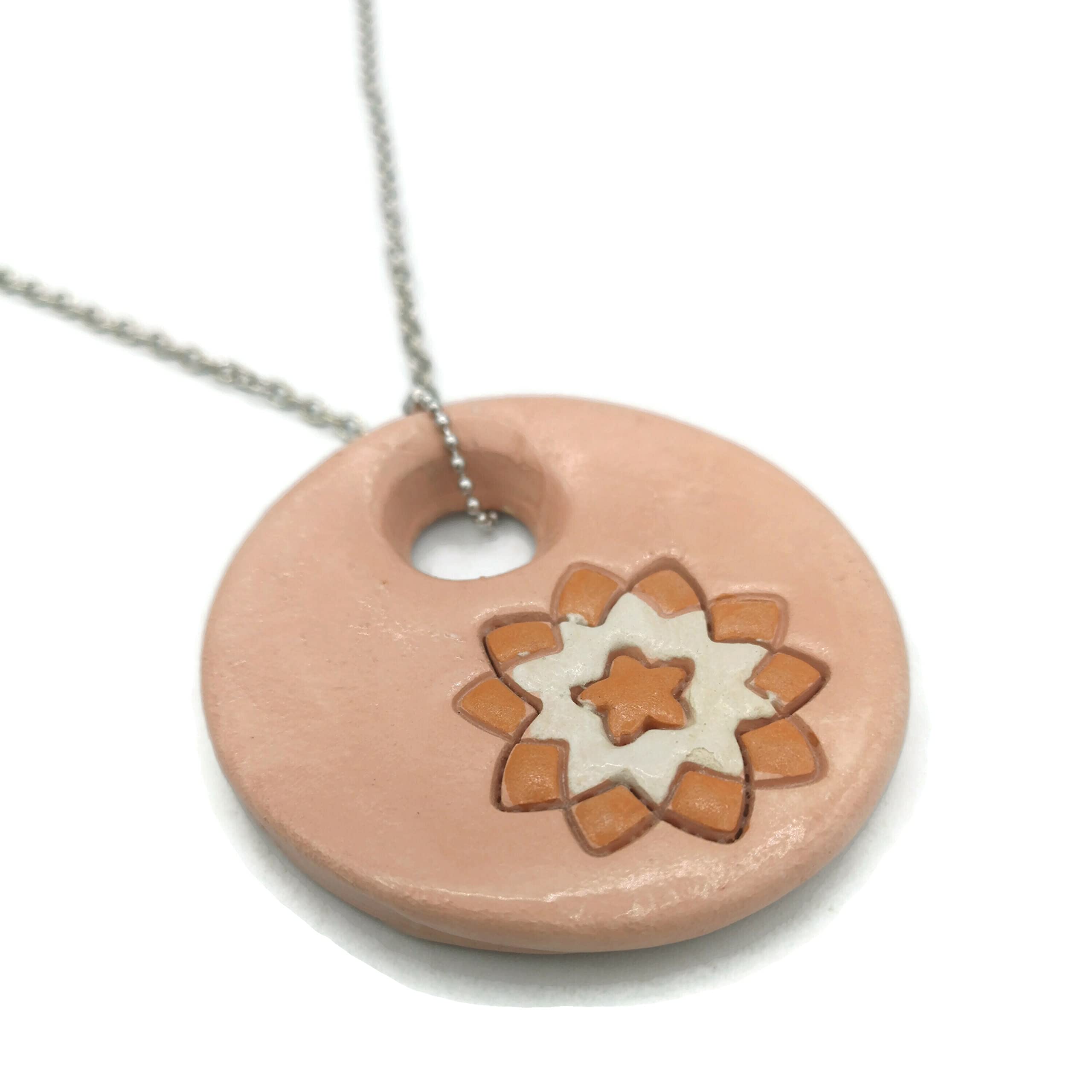 Handmade Bohemian Statement Necklace for Women - Extra Large Ceramic Pendant Jewelry | Perfect for Festivals, Parties & Boho Fashion Outfits