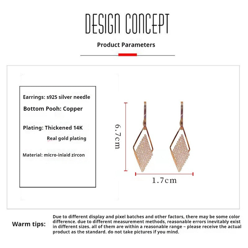 Exquisite Geometric Diamond Stud Earrings for Women - Elegant & Timeless Jewelry Gift for Parties, Weddings & Special Occasions