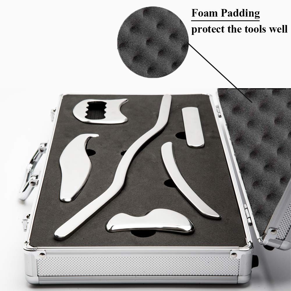 Premium Stainless Steel Gua Sha Tool Set - IASTM Therapy Tools for Muscle Scraping & Massage - Physical Therapy, Pain Relief & Myofascial Release - Perfect for Athletes, Chiropractors & Home Wellness Care