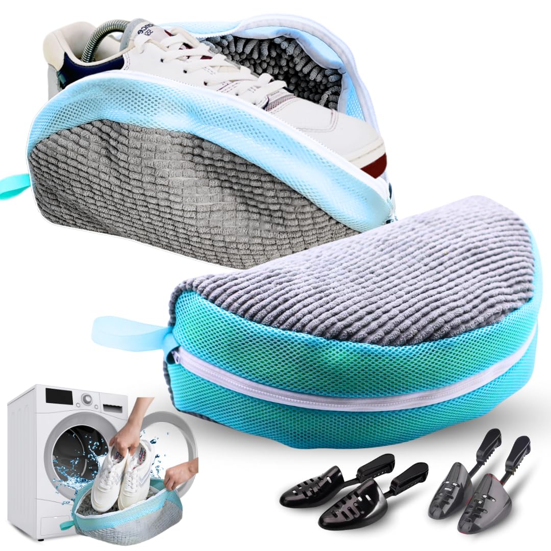 2025 Upgraded Shoe Washing Machine Bag - Durable Laundry Shoe Protector for Sneakers, Running Shoes & Delicates | Perfect for Gym, Travel & Home Use
