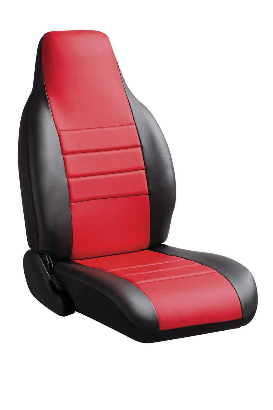 Fia SL69-30 RED Custom Fit Front Seat Covers for Bucket Seats - Premium Leatherette (Black with Red Center Panel) - Universal Car Accessories for Sports Cars, Trucks & SUVs - Perfect for Road Trips, Daily Commute & Vehicle Protection
