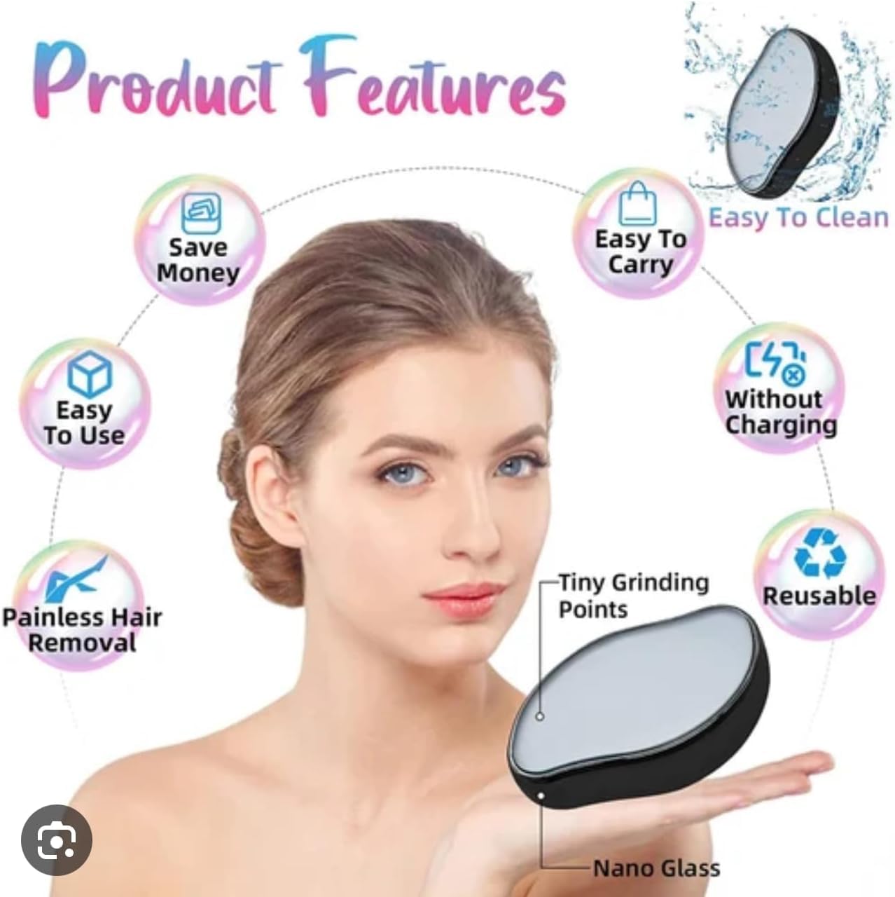 Portable Cordless Hair Removal Epilator for Women - Crystal Flawless Hair Eraser with Exfoliating & Smoothing Technology, Painless & Long-Lasting Results (Pink) | Perfect for Travel, Home Use & Quick Touch-Ups