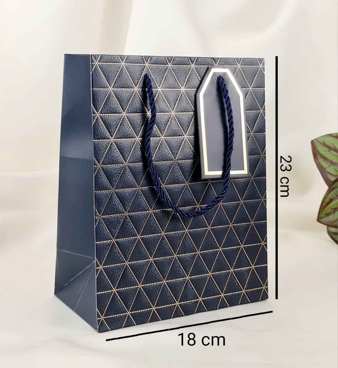 Golden Stripe Gift Bags 6-Pack with Handles - Perfect for Weddings, Christmas & Birthday Gifts