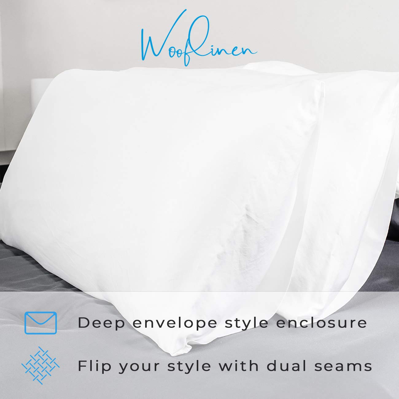 Premium 100% Bamboo Viscose King Size Pillowcase Set of 2 - Ultra Soft & Breathable Bedding for Side Sleepers & Hot Sleepers - Luxury Hotel Quality Pillow Covers for Better Sleep
