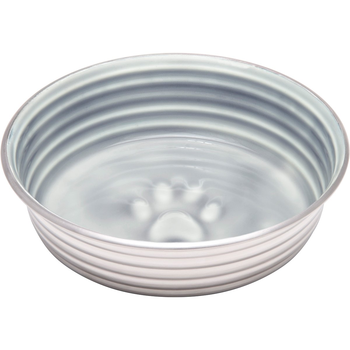 Loving Pets Le BOL Enamel Ceramic Dog Food & Water Bowl - Non-Slip, No-Tip Stainless Steel Pet Dish - Spill Proof Design for Small Dogs (Extra Small, Parisian Gray) - Perfect for Home, Travel & Outdoor Use