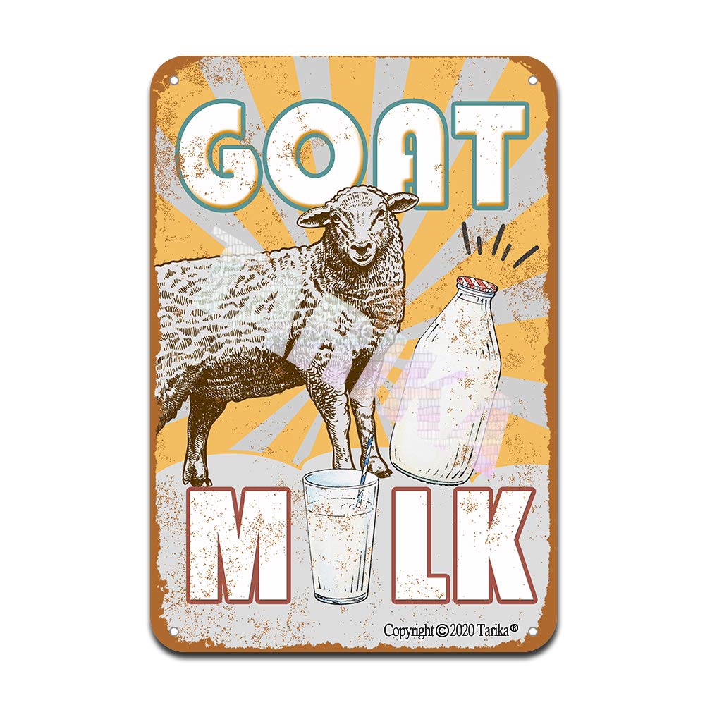 Vintage Goat Milk Iron Poster Painting Tin Sign - Retro Wall Art for Cafe, Bar, Pub & Home Decor - Perfect for Beer Themed Rooms & Man Cave Decorations