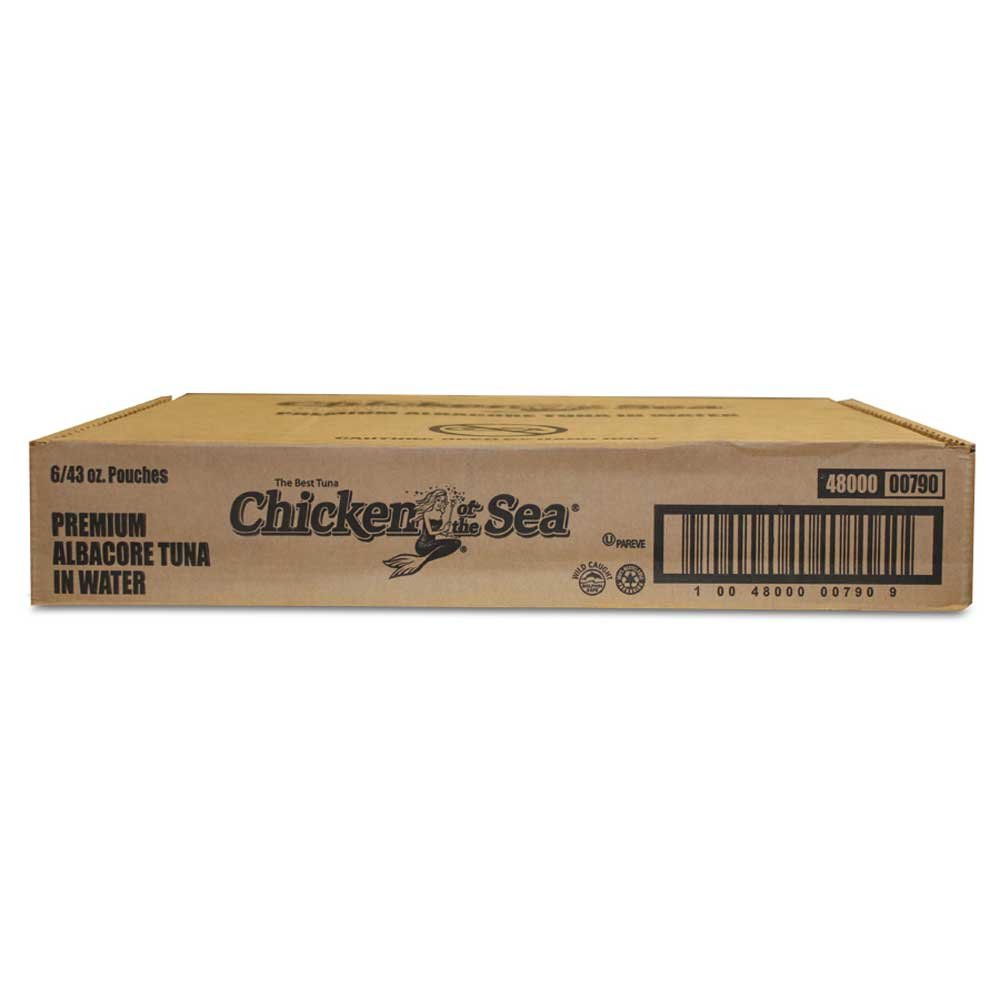Premium Albacore White Tuna Pouch - 43oz (6-Pack Case) | High Protein, Mercury Tested | Perfect for Salads, Sandwiches & Emergency Food Storage