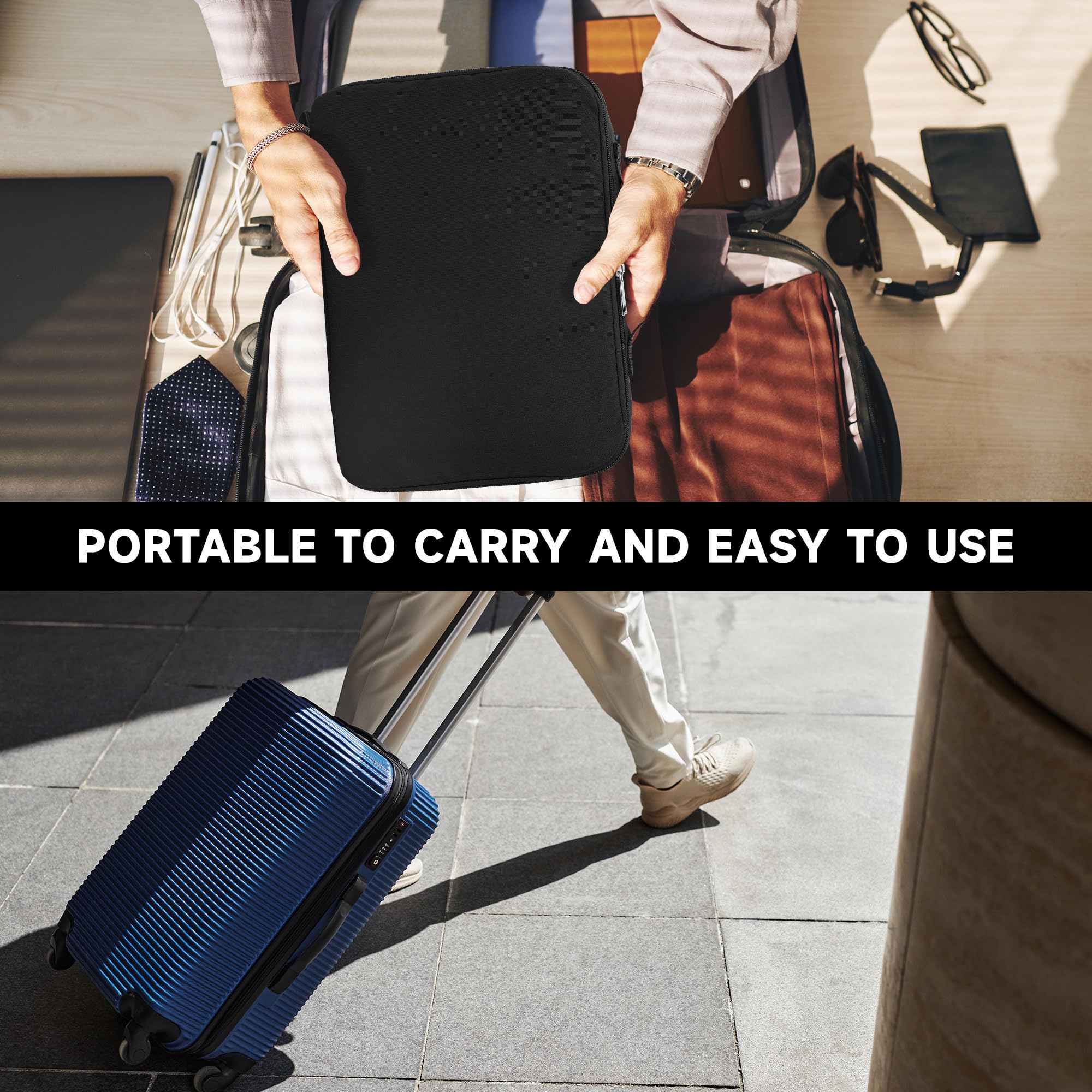 Portable Pistol Safe for Travel & Car - Key Lock Handgun Safe Box with Handbag - Secure Storage for Home, Vehicle & On-the-Go Use