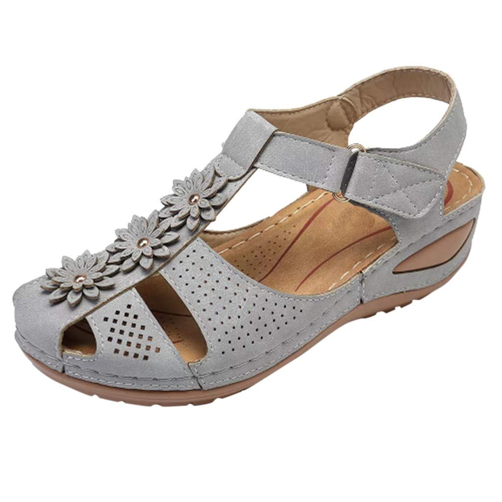 Women's Slip On Comfortable Wide Width Hollow Sole Sandals - Breathable Round Toe Soft Casual Shoes for Ladies & Girls - Perfect for Walking, Travel & Summer Outfits