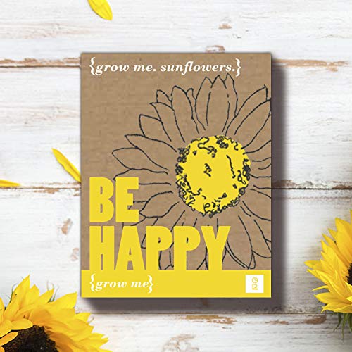 Gift Republic Grow Me Be Happy Gift Box - Unique Plant Growing Kit for Indoor Gardening, Perfect Gift for Plant Lovers, Birthday & Housewarming Presents - Enjoy Home Gardening & Relaxation