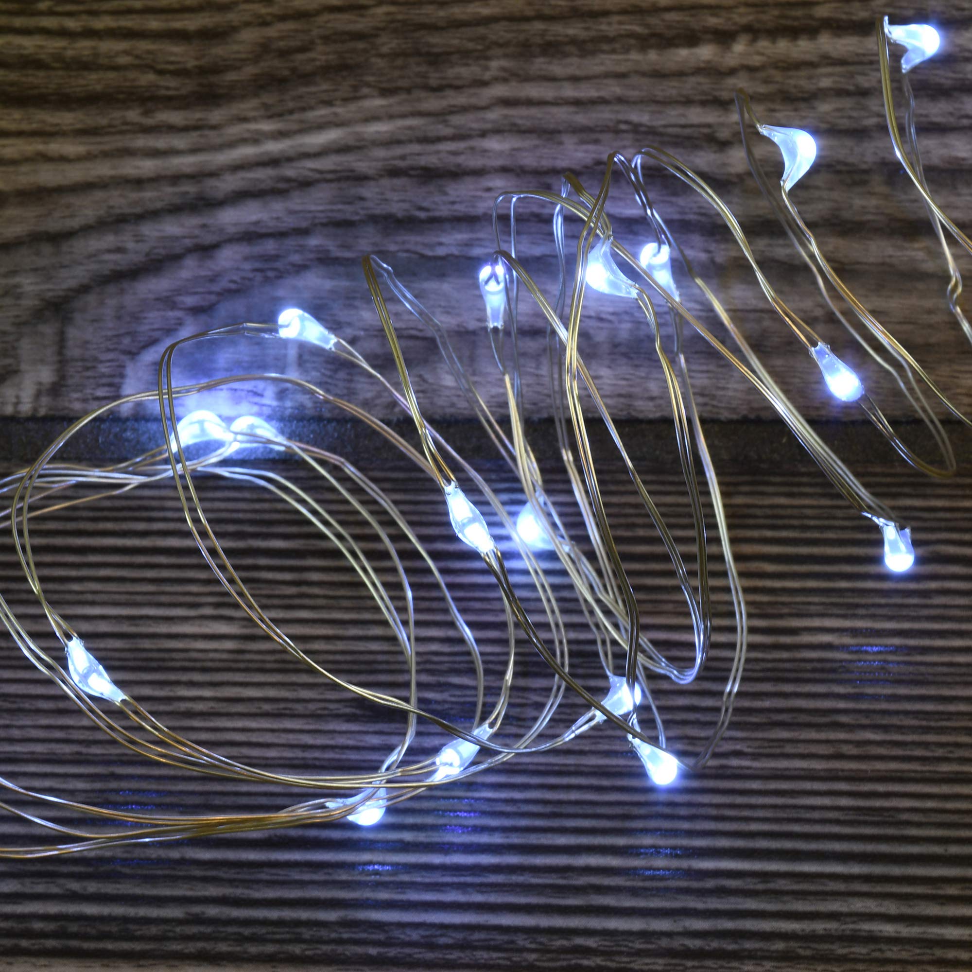 LumaBase Battery Operated LED Fairy String Lights - 6 Pack Cool White Waterproof Outdoor Christmas Decor for Garden, Wedding, Party & Home Decoration