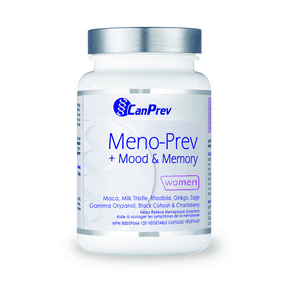 Canprev MenoPrev Plus Mood & Memory Support for Women - 120 Vegan Capsules - Hormonal Balance & Cognitive Health Supplement for Menopause Relief