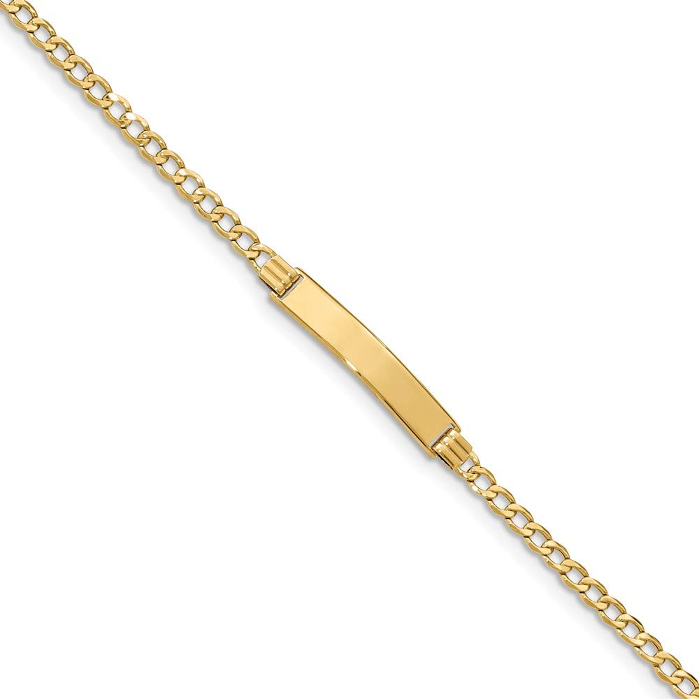 14K Yellow Gold ID Bracelet for Women - Personalized Engraved Nameplate Cuff - Elegant Stackable Jewelry for Everyday Wear, Gifts & Special Occasions
