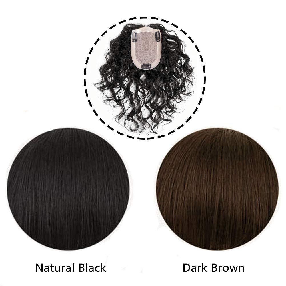 Fluffy Curly Human Hair Topper for Women - 14