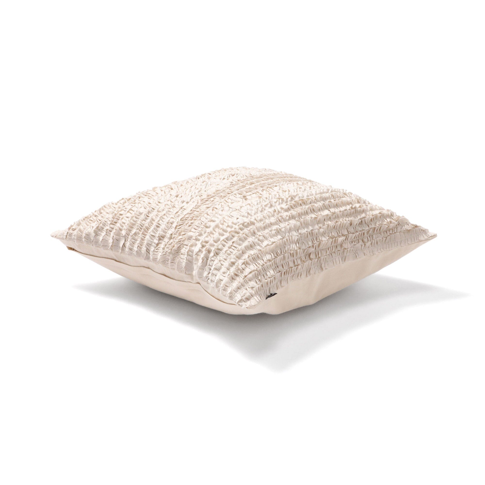 Gather Frill Cushion Cover 18x18 Inches Light Gray - Soft Decorative Pillow Case for Sofa, Bed, Living Room