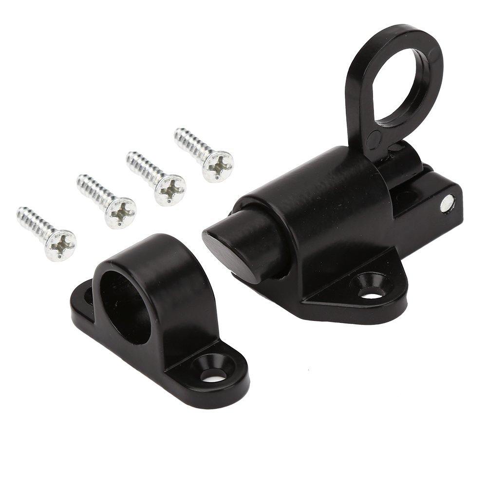 Premium Black Aluminum Alloy Automatic Window Security Lock - Spring Barrel Slide Bolt Latch for Windows & Cabinets - Child Safety, Home Security & Pet Protection