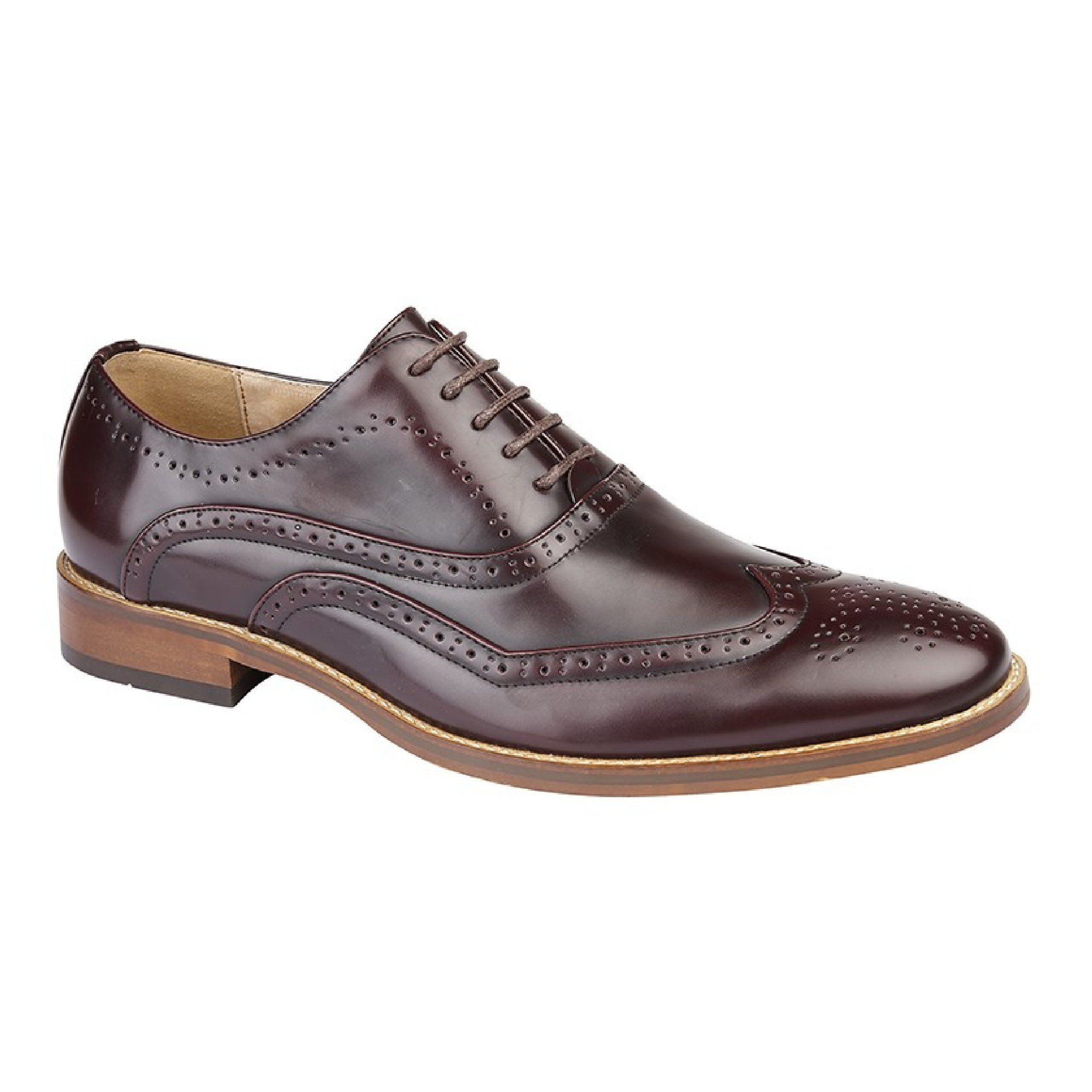**Goor Men's Wing Capped Brogue Oxford Shoes – Classic Formal Dress Shoes for Business, Office & Wedding**