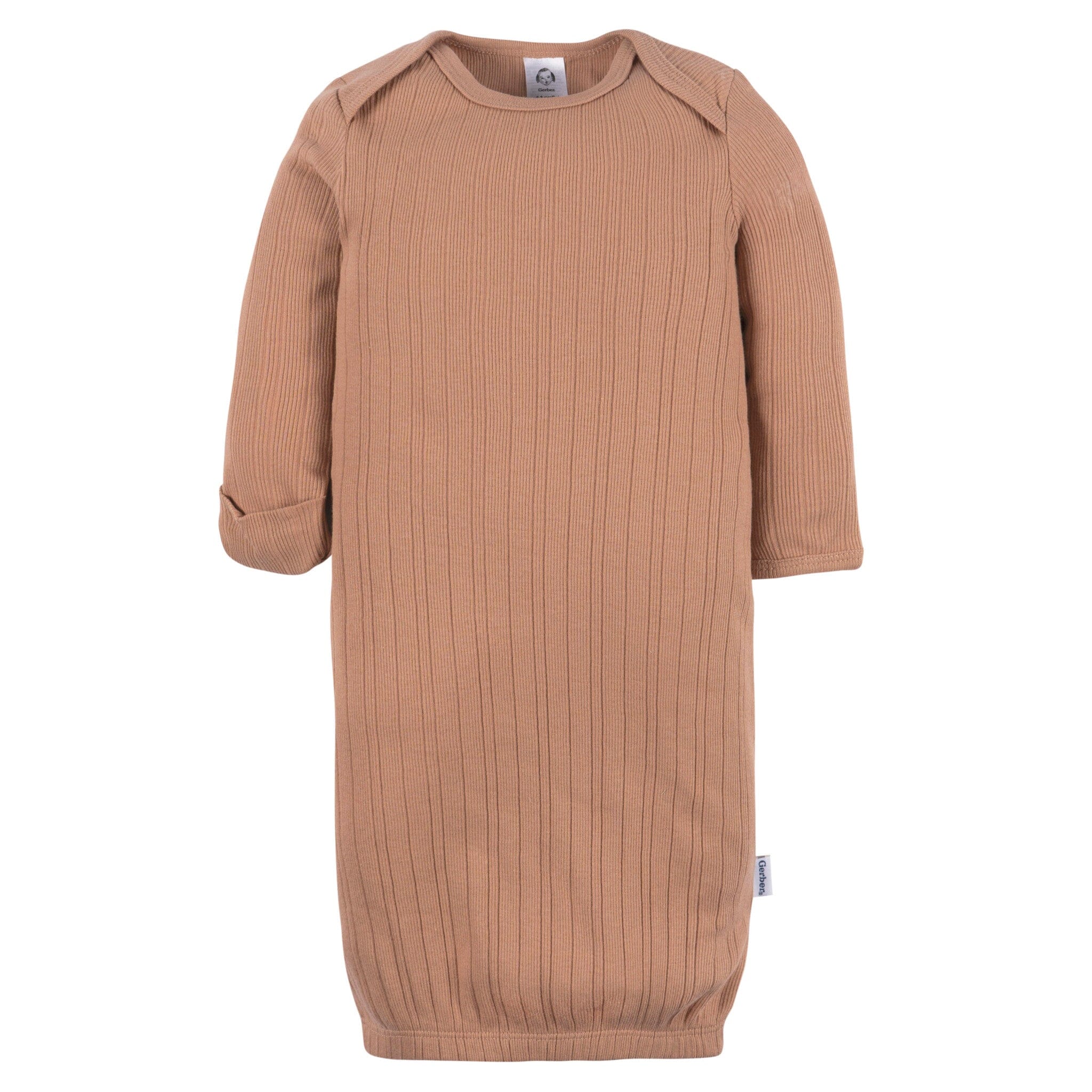 3 Pack Baby Neutral Shadow/Wheat/Camel Lap Shoulder Gowns - Soft Cotton Newborn Sleepwear for Boys & Girls - Perfect for Hospital, Home & Photo Shoots