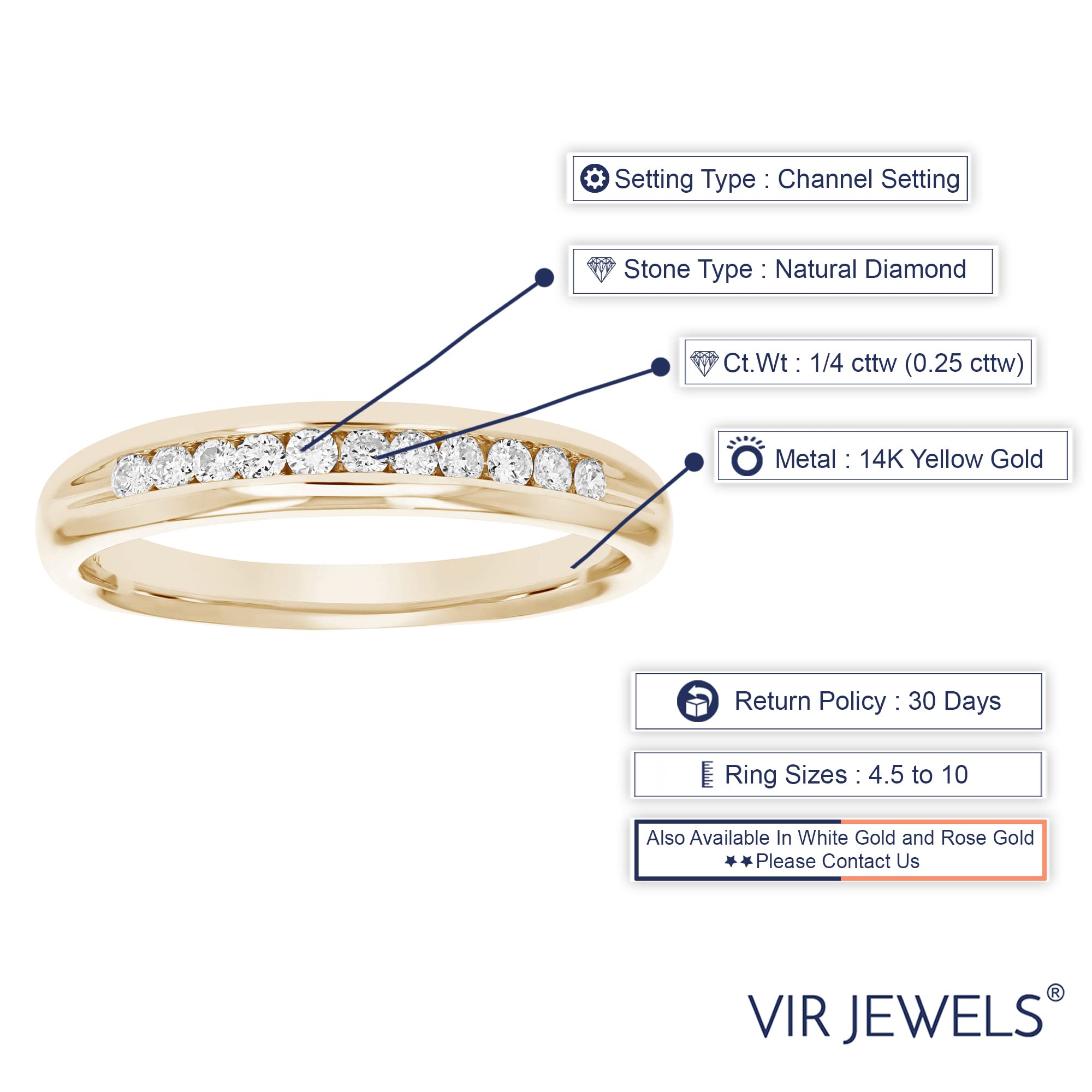 1/4 cttw to 1 cttw Diamond Wedding Band for Women - 14K Gold Comfort Fit Channel Set Ring (Size 4.5-10) | Elegant Bridal Jewelry for Engagement, Anniversary & Special Occasions