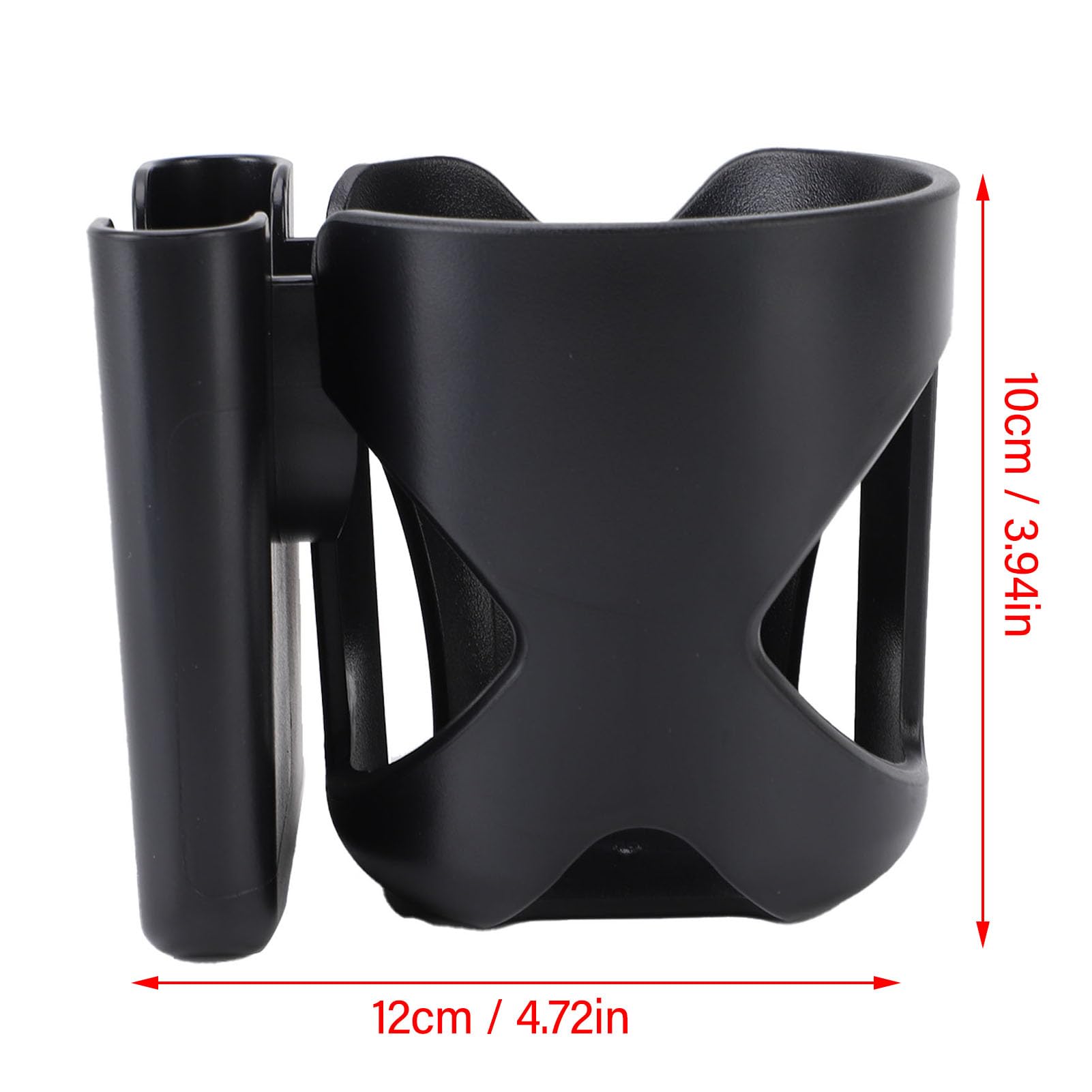 NOENNULL 2 in 1 Stroller Cup Holder with Phone Holder - Adjustable 360° Rotating Universal Drink Holder for Coffee, Water Bottles - Fits Strollers, Bikes, Wheelchairs, Shopping Carts (Black) - Perfect for Parents, Cyclists & Outdoor Activities