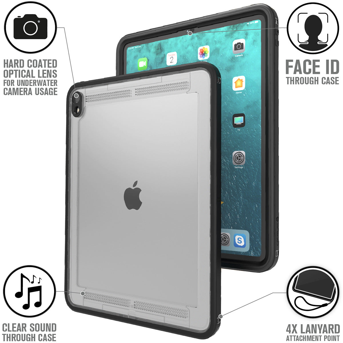 iPad Pro 3rd Generation 12.9-inch Waterproof Protective Case - Shockproof Cover for Swimming, Beach & Outdoor Activities