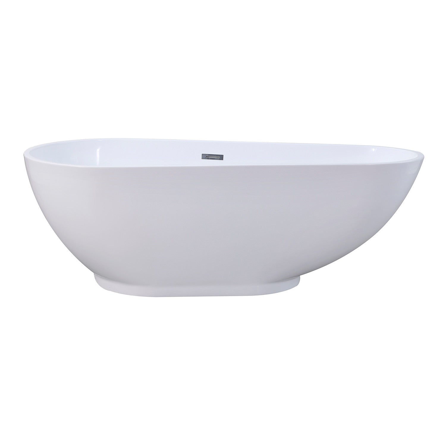 Aqua Eden 69-Inch Freestanding Acrylic Oval Bathtub - Double Ended Soaking Tub with Drain, Glossy White Finish | Perfect for Luxury Bathrooms & Spa-Like Relaxation at Home