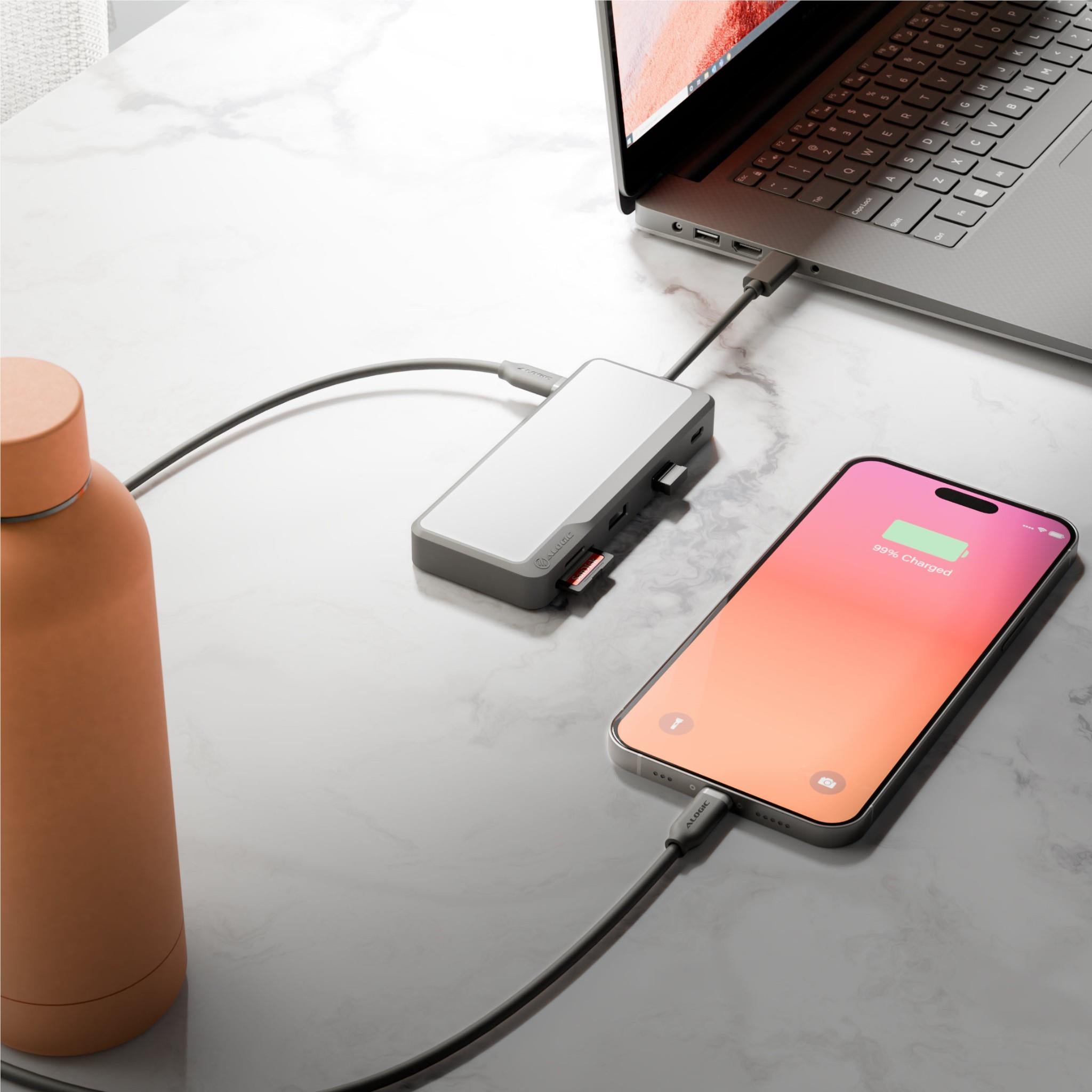 Alogic Fusion Pro AXIS USB C 8-in-1 Dual Display Docking Station for MacBook & Windows Laptops - 4K HDMI, Ethernet, USB Ports - Perfect for Home Office & Remote Work Setup