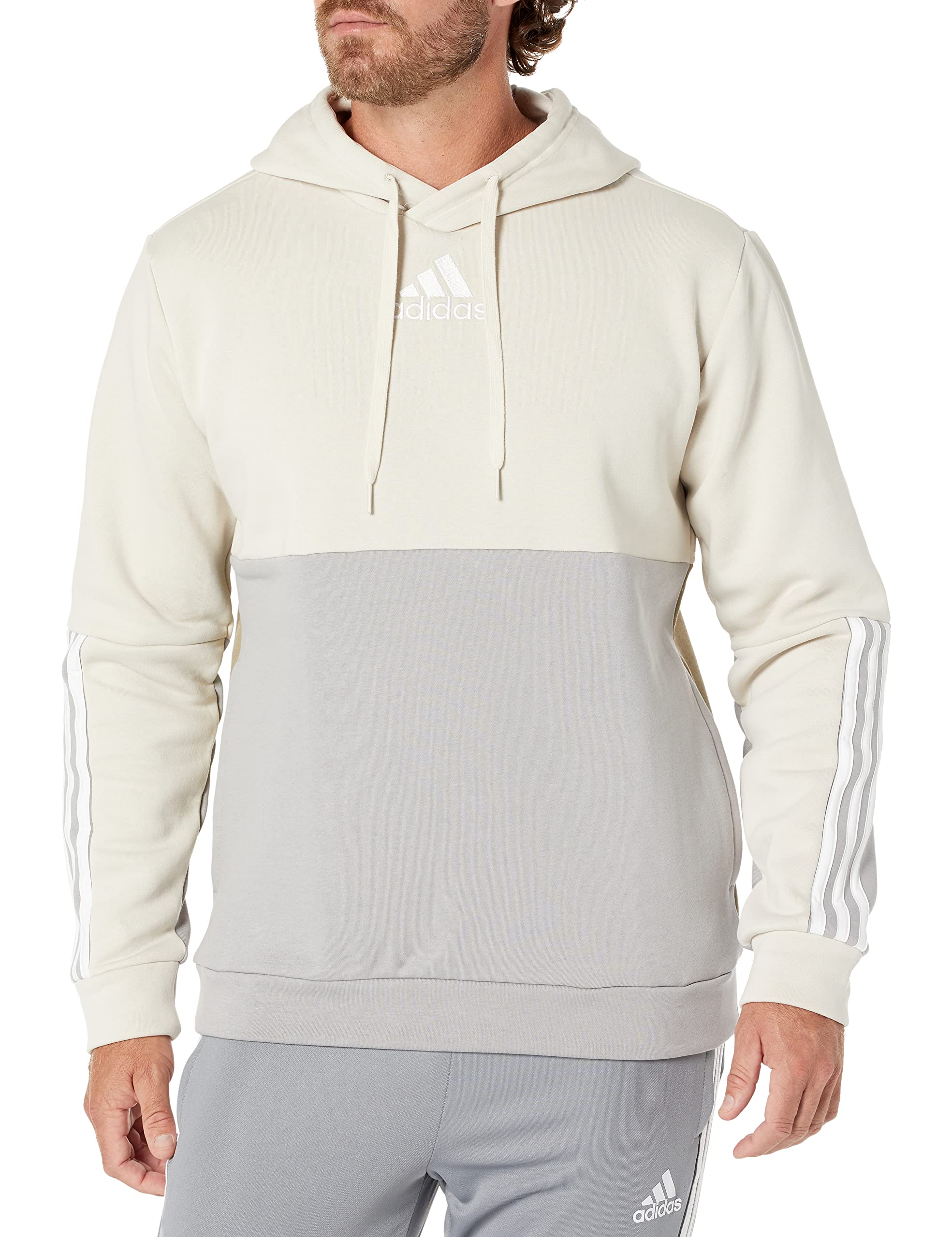 Adidas Men's Essentials Colorblock Hoodie - Comfortable Pullover Sweatshirt for Casual Wear, Gym & Street Style | Lightweight & Breathable Fabric for Everyday Use