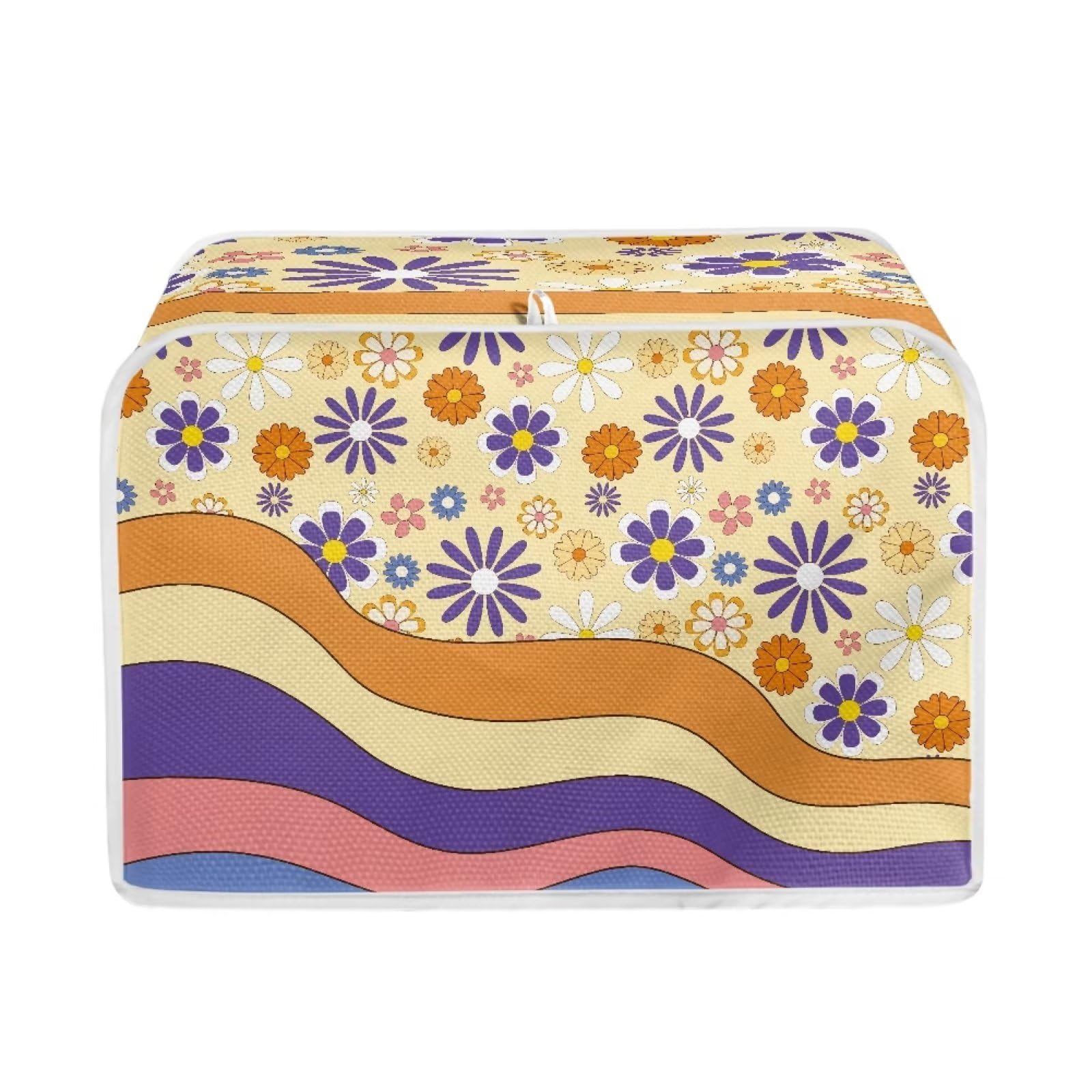 Daisy Flower 4-Slice Toaster Cover with Top Hook - Anti-Scratch Kitchen Accessory for Most 4-Slice Toasters - Machine Washable - Perfect Gift for Women - Ideal for Microwave Oven & Kitchen Decor