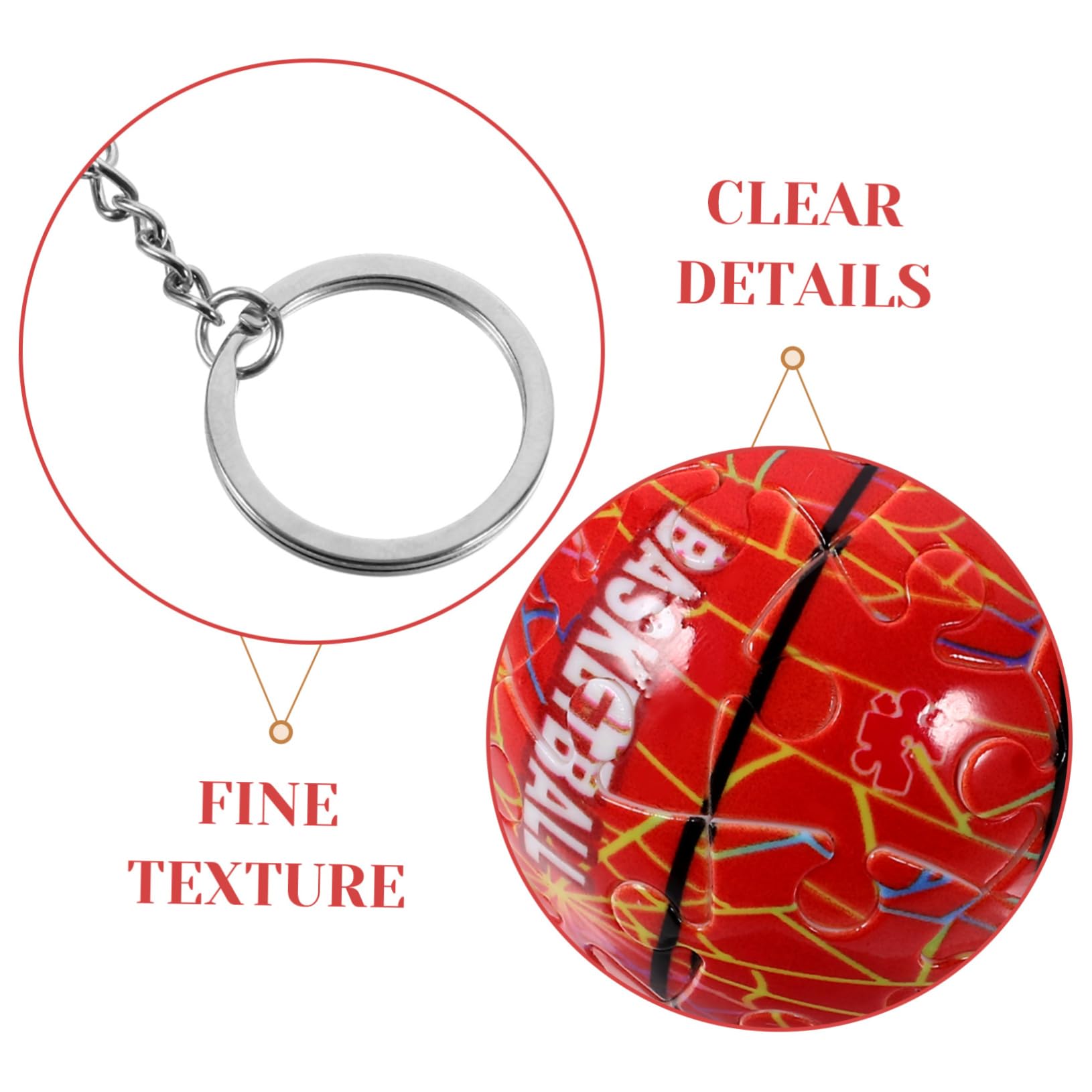 Basketball Keychain - Puzzle Pendant Keyring for Sports Fans