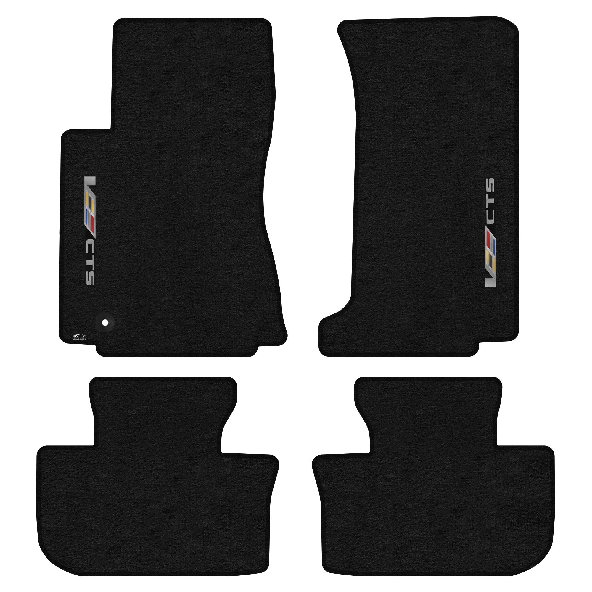 Premium Luxury Custom-Fit Carpet Floor Mats for 2014 Cadillac CTS-V Sedan - 4-Piece Set with Sideways Logo (Charcoal) | Perfect for All-Weather Protection & Enhanced Interior Style