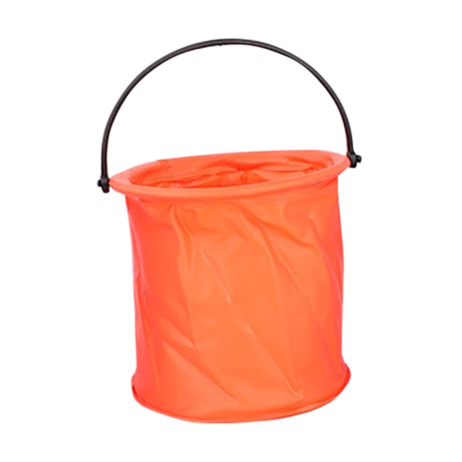 Foldable Retractable Kids Fishing Net Bucket - Portable Collapsible Fishing Gear for Children - Perfect for Beach, Pool, and Outdoor Water Activities (Orange, One Size)