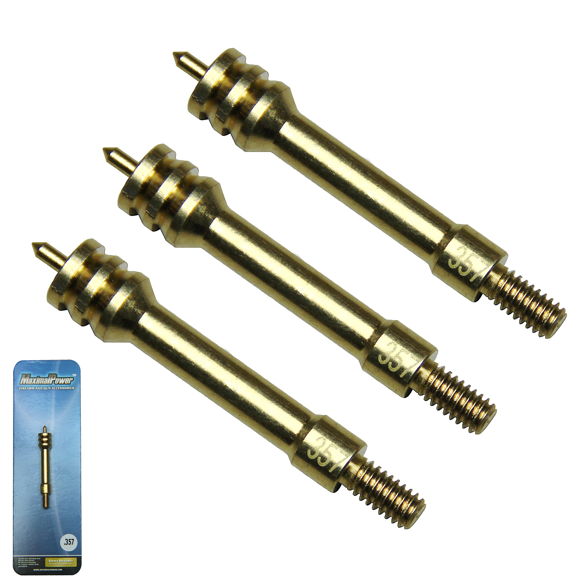 MaximalPower™ .357 Caliber Gun Cleaning Jag - 8-32 Threaded Brass Brush (6460-357) for Pistol & Revolver Maintenance | Perfect for Range Days & Firearm Care