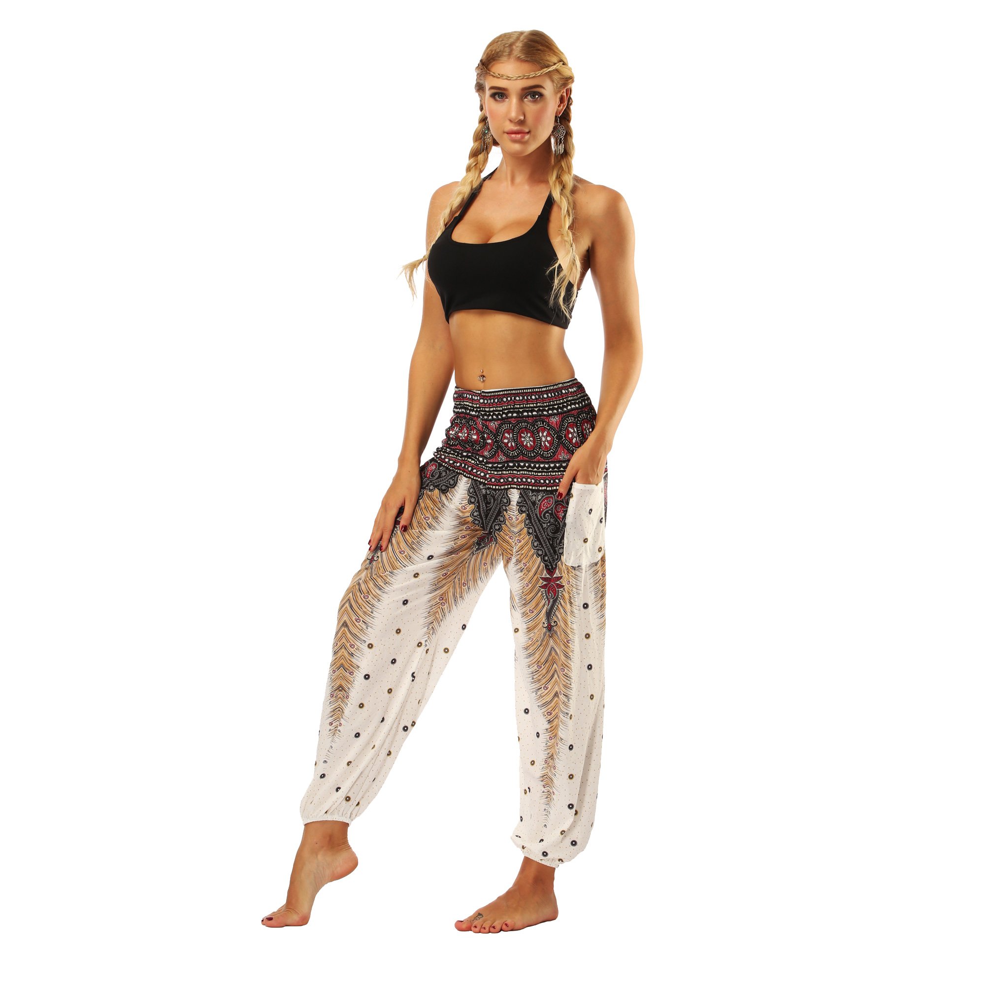 Women's Harem Pants - Flowy Boho Yoga Pants with Wide Leg for Lounge & Hippie Style | Perfect for Yoga, Meditation, Beach & Casual Wear