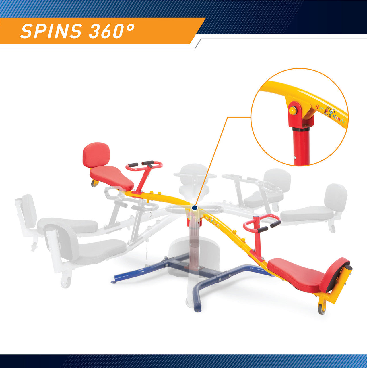 TT 360 Spinning Teeter Totter - Kids Outdoor Seesaw Play Set for Backyard & Playground - Perfect for Toddler Physical Development & Family Fun