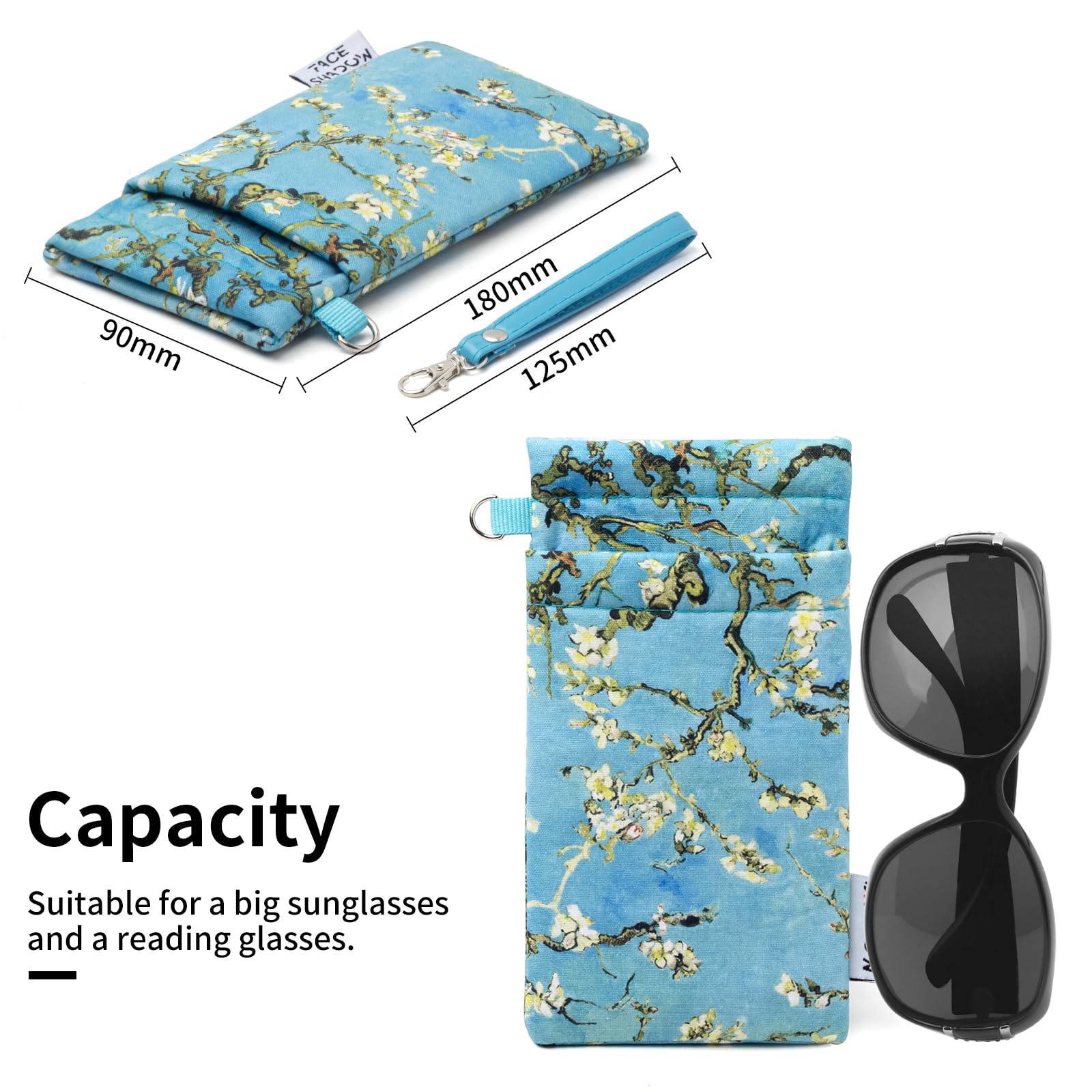 Soft Squeeze Top Eyeglass Case for Women & Men - Double Glasses Holder with Cleaning Cloth - Perfect for Travel, Office & Daily Use