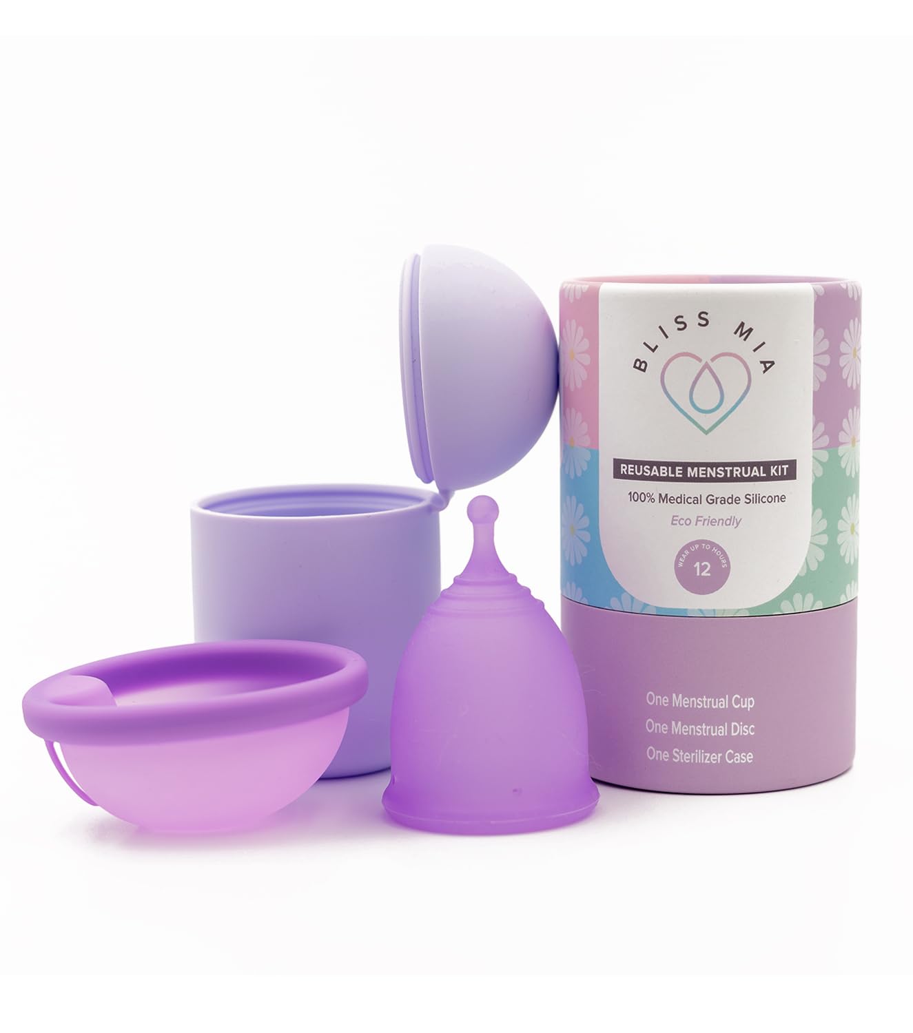 **Reusable Menstrual Cup & Disc Kit (Large) – Soft Medical-Grade Silicone for Comfort | Easy Pull-Tab Removal | 12-Hour Leak-Free Protection | Heavy Flow Pad & Tampon Alternative | Includes Sterilizer & Travel Case | pH-Balanced & Eco-Friendly | Perfect for Active Lifestyles, Travel & Overnight Use**
