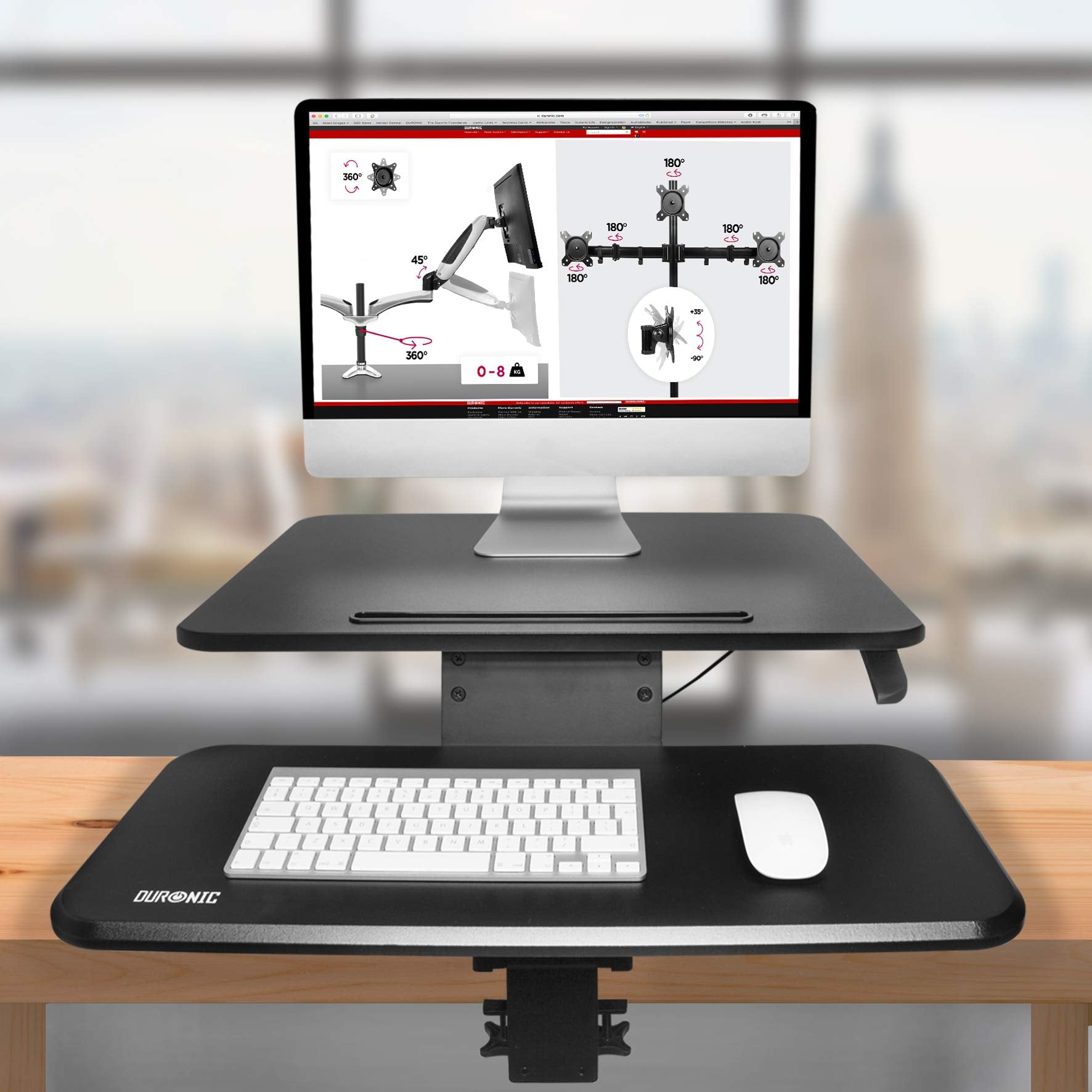 Duronic DM05D13 Height Adjustable Sit Stand Desk Converter - 25