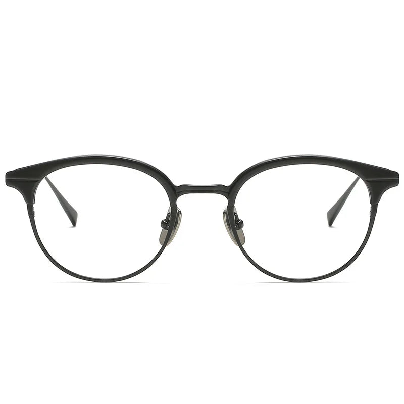 Stylish Aimee Unisex Full Rim Oval Square Titanium Acetate Eyeglasses 51212 - Lightweight & Durable Frames for Work, Reading & Everyday Wear