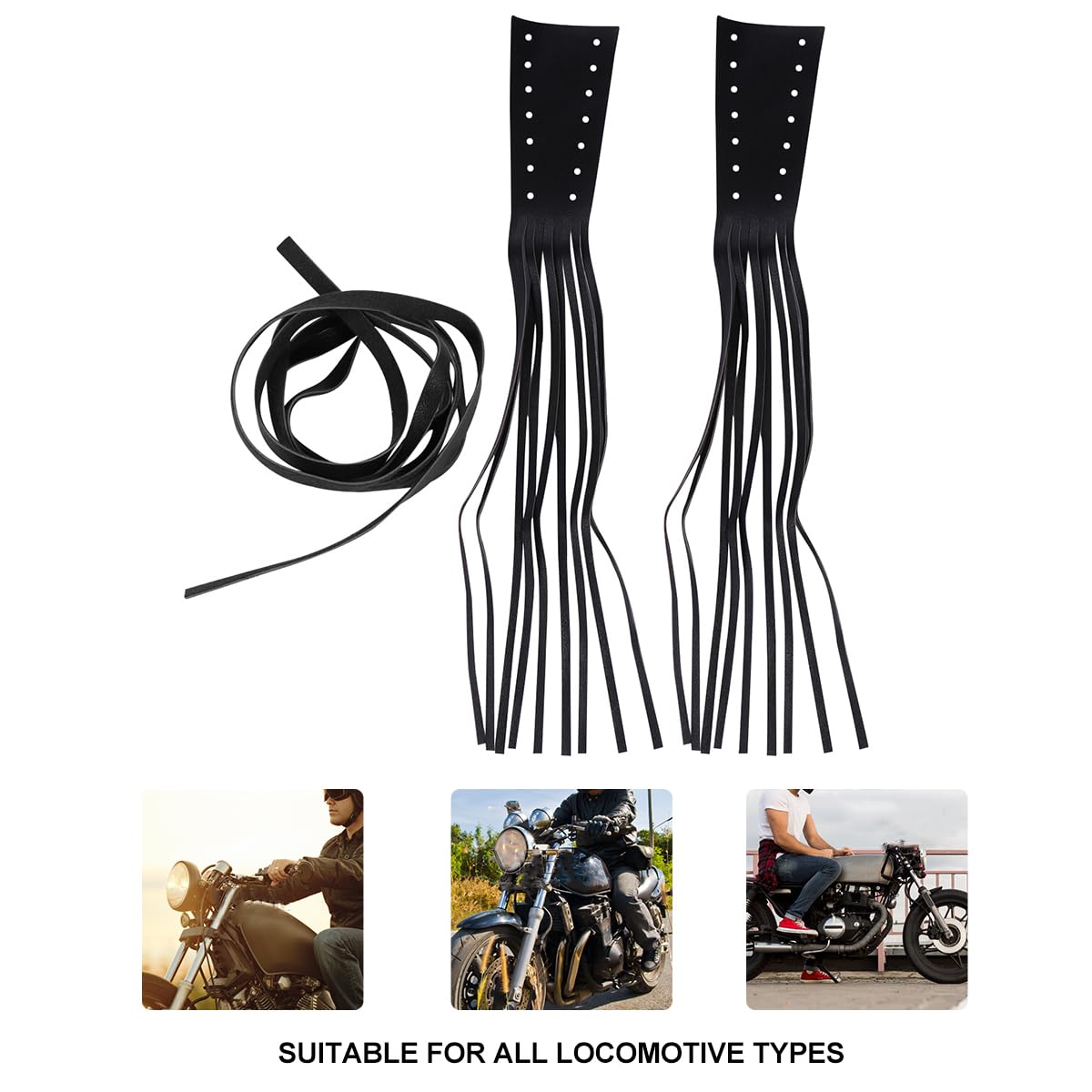 Motorcycle Lever Tassels - Leather Grip Covers for Throttle & Brake - Enhance Ride Comfort