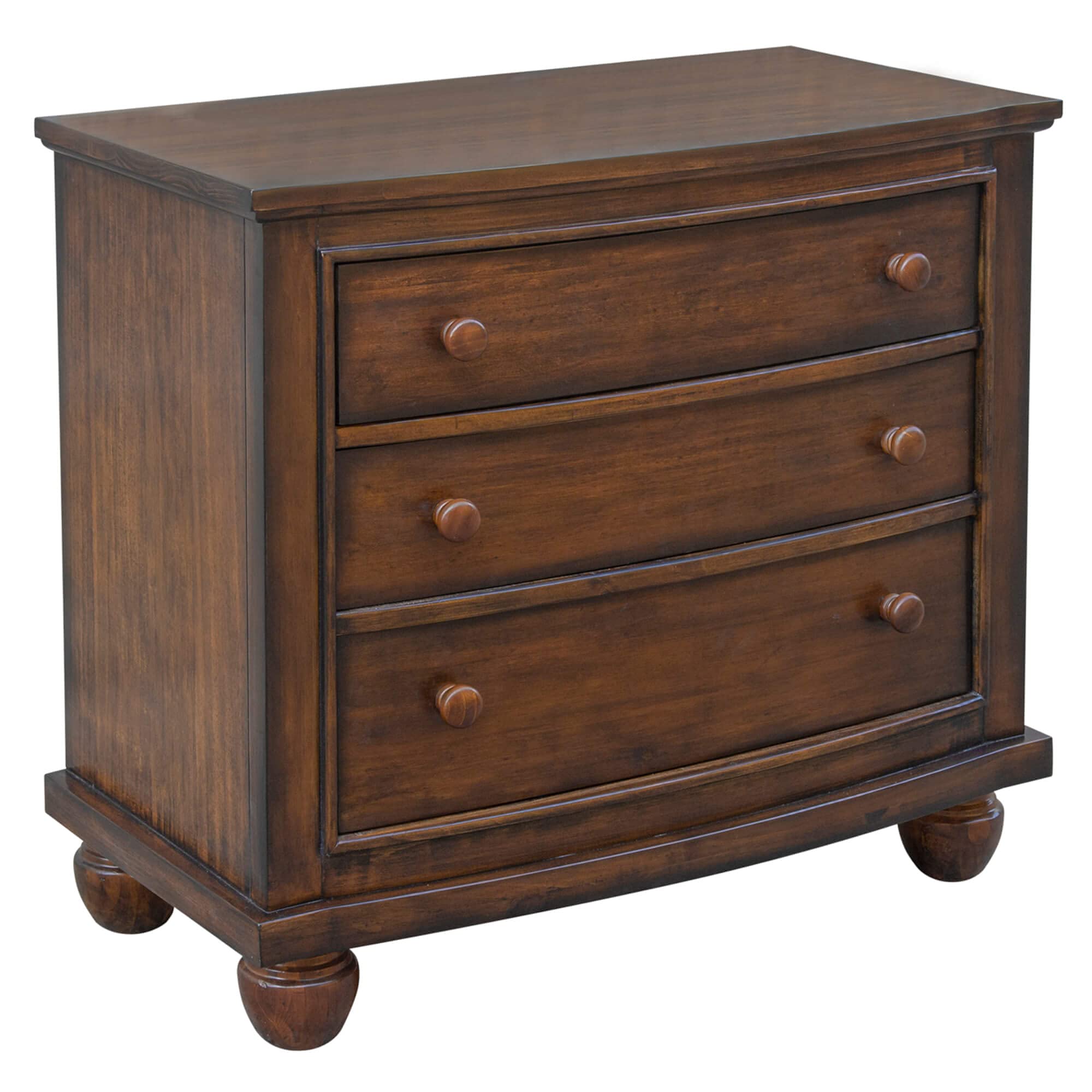 Sunset Trading Bahama Shutter Wood Nightstand with 3 Drawers in Tropical Walnut Brown - Perfect for Bedroom, Guest Room, and Coastal-Themed Home Decor