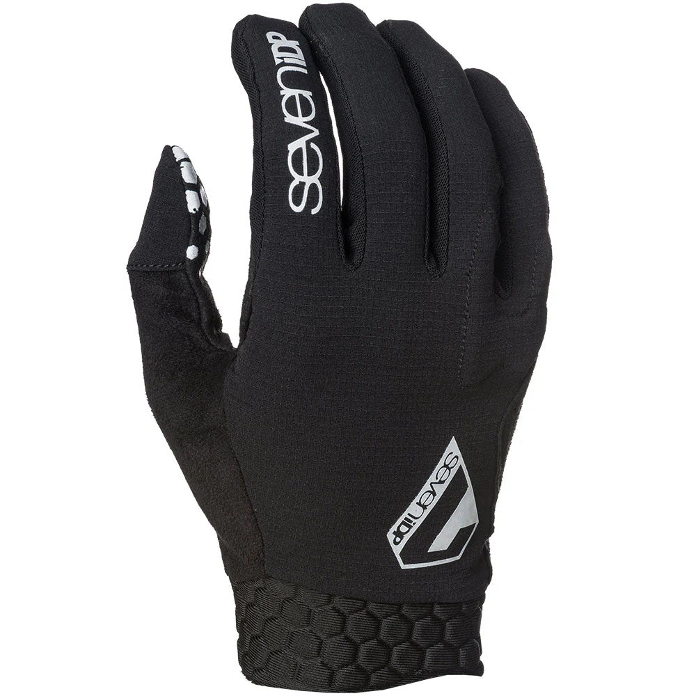 7iDP Project Motorcycle Gloves for Men - Medium Size, Black/White - Durable Riding Gloves for Street Biking & Racing