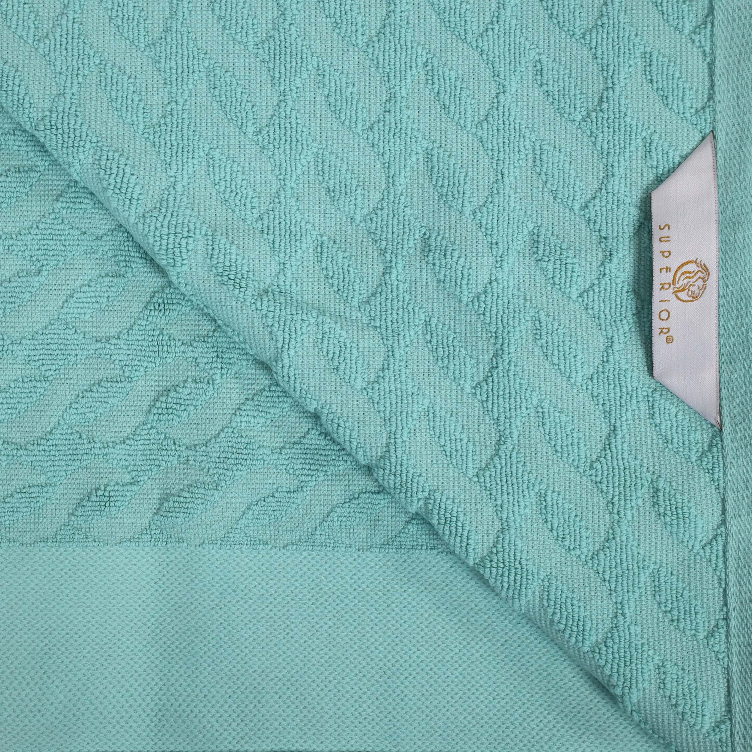 Premium Turkish Cotton Herringbone Jacquard 6-Piece Towel Set - Ultra Soft & Absorbent Bath Towels for Spa, Hotel & Luxury Home Use