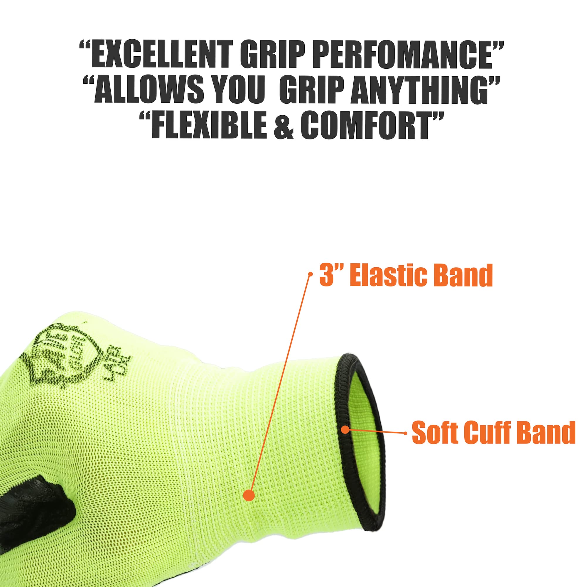 Heavy Duty SAVER Garden Gloves - High Visibility Latex Green Work & Gardening Gloves (10-Pack) - Durable Protection for Landscaping, Farming, and Outdoor Projects