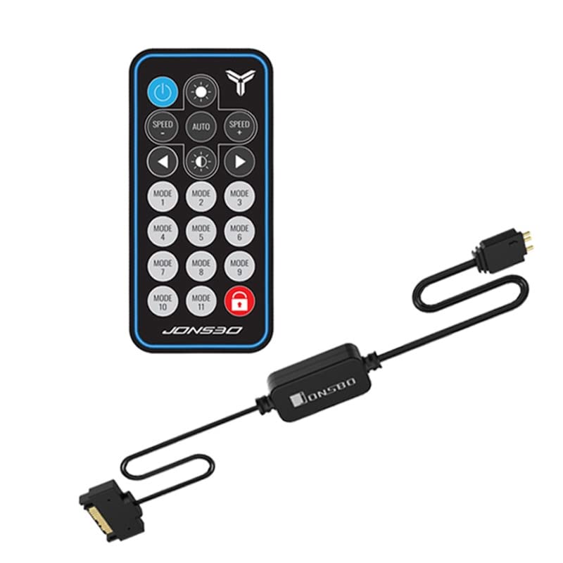 BALAX ARGB Controller Remote - 5V 3Pin SATA Power LED Strip Sync for PC Computer Case | Gaming RGB Lighting Setup | Perfect for Custom PC Builds, Streaming Setups & Room Decor