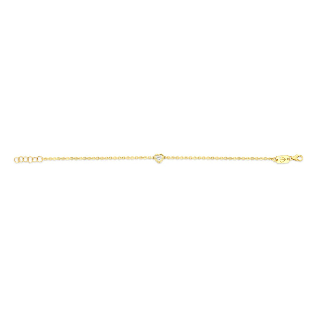 14K Gold Heart Diamond Bracelet for Women - Elegant & Dainty Jewelry Gift for Valentine's Day, Anniversary & Special Occasions
