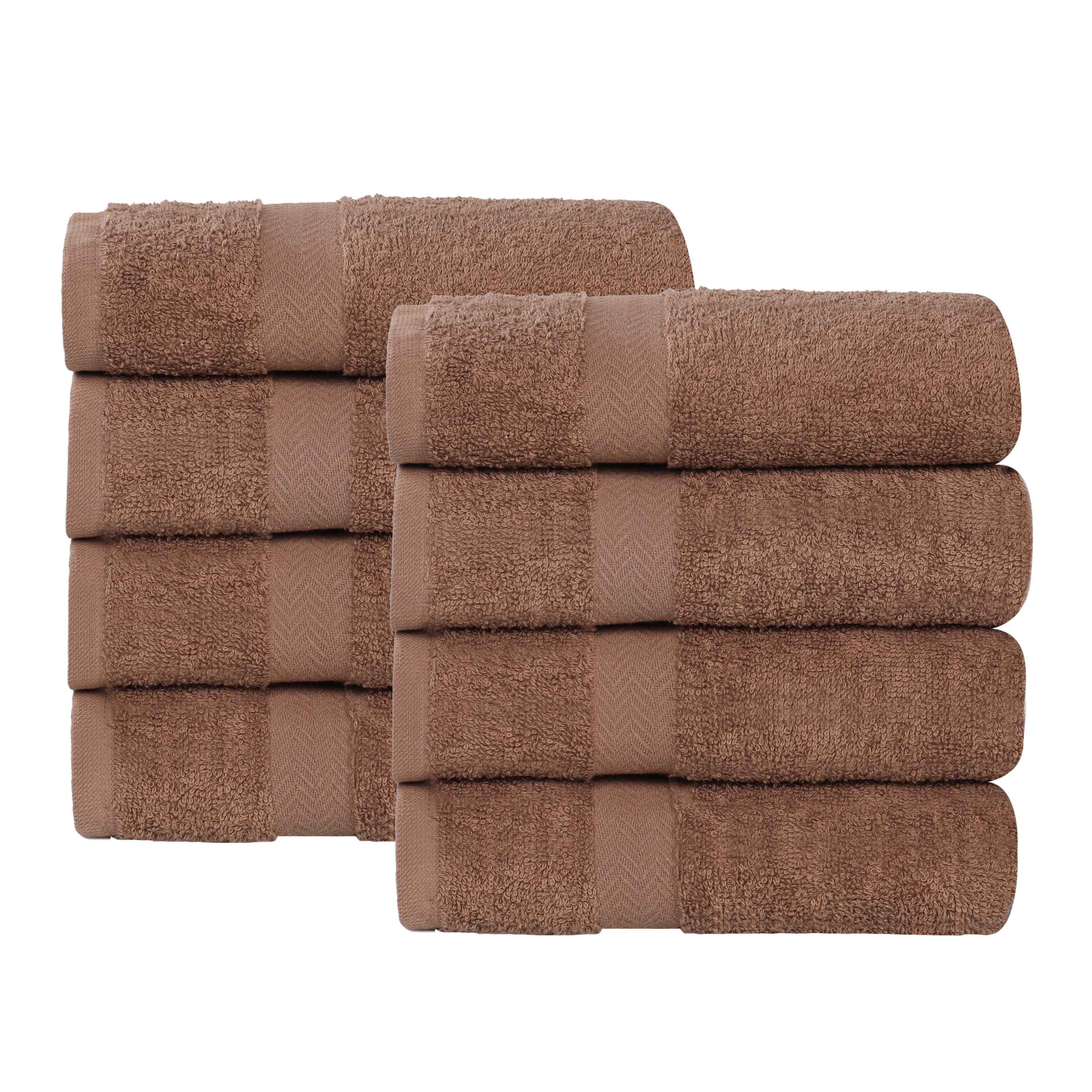 Franklin Eco-Friendly 8-Piece Cotton Hand Towel Set - Soft & Absorbent Bath & Kitchen Towels for Home & Spa Use