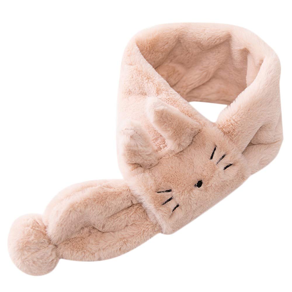 Kids Velvet Cartoon Cat Scarf - Soft & Warm Winter Wrap for Boys & Girls - Perfect Christmas & New Year Gift for Children